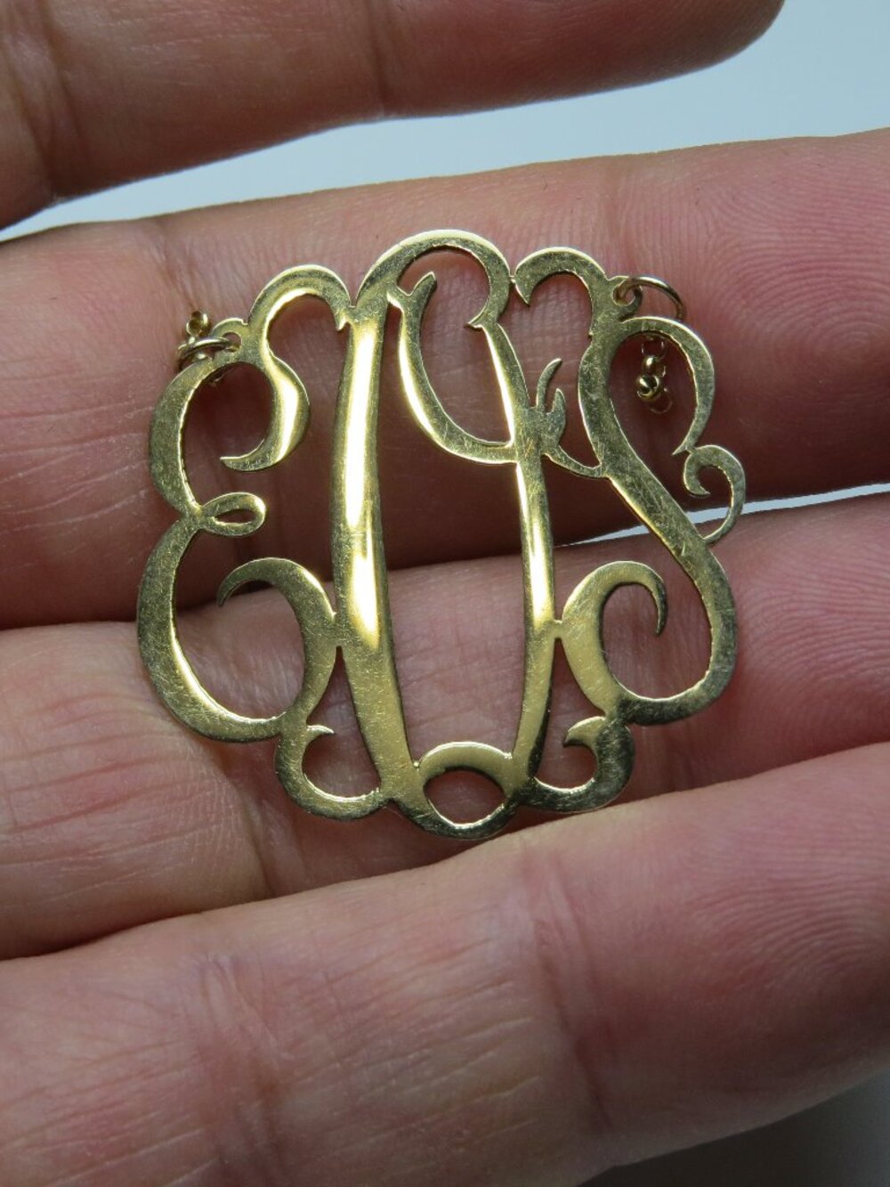14k Initials E-Q-S Nameplate